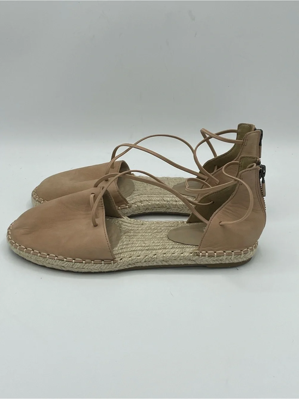 Eileen Fisher Blush Pink Suede Espadrille Slingback Sandals.